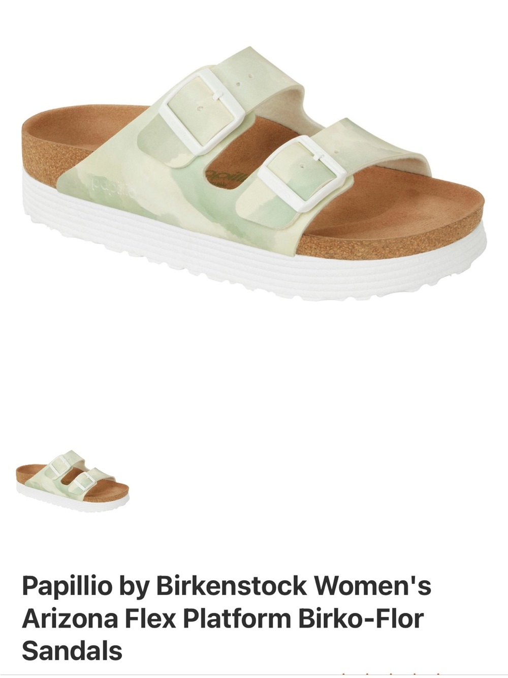 Papillio Arizona Double-Buckle Platform Sandals - Light Green Camo